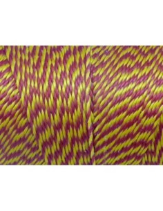 5m Fil polyester ciré 0,8mm bicolore jaune et rouge