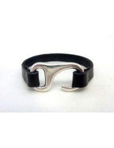 2 Fermoirs crochet pour lanière cuir ou bracelet multi rangs en métal argenté