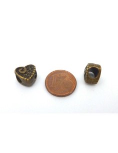 R-5 Perles coeur gravé 10,2mm en métal de couleur bronze,... 2