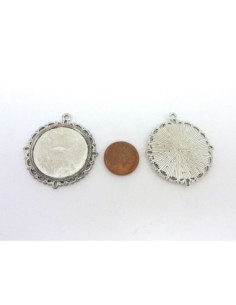 R-Lot de 2 Supports cabochon pendentif filigrane rond... 2