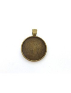 Support cabochon 25mm en métal de couleur bronze