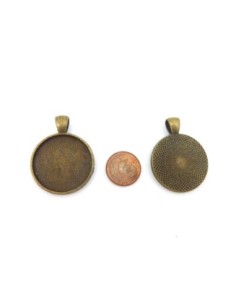 Support cabochon 25mm en métal de couleur bronze 2