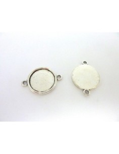 Supports cabochon connecteur rond pour cabochon 20mm en métal argenté