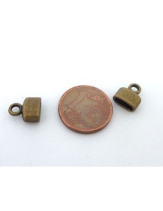Embout pour lanière cuir bronze en métal 2