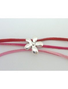 Lot de 3 Perles 3 trous, passant fleur, marguerite en métal argenté 18,3mm