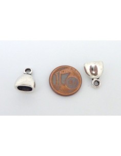 Embout calotte 7mm x 4mm en métal argenté lisse 2