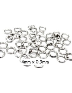 Anneau de jonction 4mm x 0,9mm en métal argenté