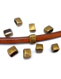 3 perles passant rectangle 13,6mm en métal de couleur...