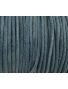 R-1m de Cordon cuir rond 3mm de couleur bleu jeans 2