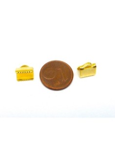 Embout griffe 8mm, serre ruban, lacet, fil cordon en métal doré lisse 2