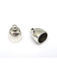 Embout rond argenté pour cordon cuir de 12mm