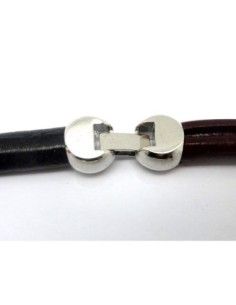 Fermoir à clip boule pour cuir regaliz 9,6x7,2mm ou...