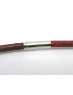 Fermoir tige embout rond 4mm en métal argenté