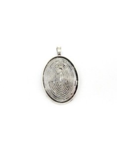 Pendentif ovale pour cabochon de 30mm x 40mm en métal argenté 2