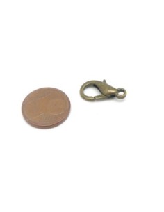 5 Fermoirs mousqueton 16mm en métal couleur bronze 2