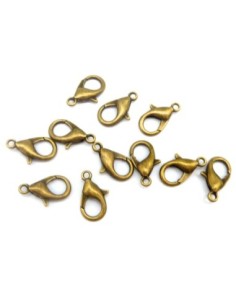 fermoir mousqueton 16mm en métal couleur bronze