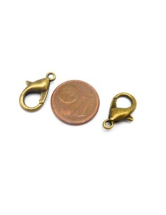 fermoir mousqueton 16mm en métal couleur bronze 2