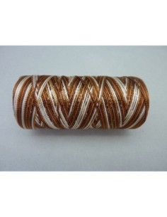 R-5m Fil, cordon nylon blanc et marron dégradé brillant...