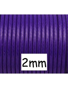 5m Cordon polyester enduit 2mm souple imitation cuir violet brillant