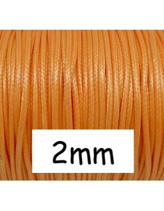 Cordon orange 2mm pour bijoux en polyester enduit