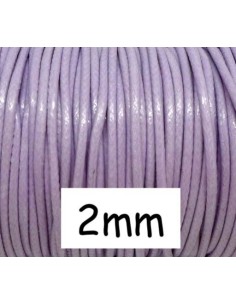 Cordon polyester enduit 2mm souple imitation cuir de couleur parme