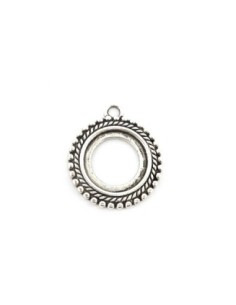 Support cabochon rond en métal argenté