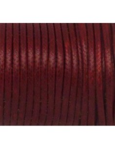 Cordon polyester enduit 2mm souple imitation cuir rouge grenat légèrement brillant 2
