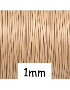 Cordon polyester enduit 1mm souple marron clair beige brillant