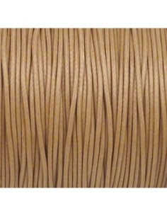 Cordon polyester enduit 1mm souple marron clair beige brillant 2