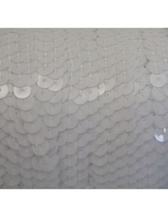 R-2m Ruban Galon sequin 6mm blanc brillant