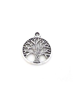 Breloques arbre de vie 24mm en métal argenté