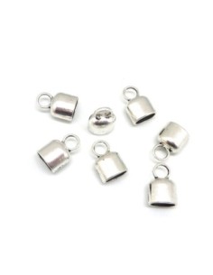 20 Embouts pour lanière de 9,9 x 6,4mm en métal argenté...