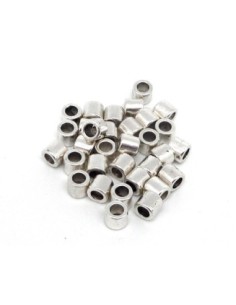 Perle tube 5mm lisse en métal argenté trou 3mm