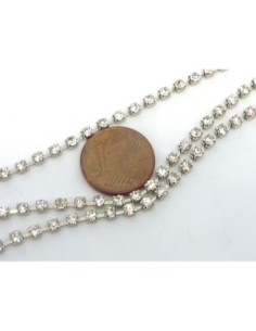 Chainette argenté avec strass en métal pour création 2