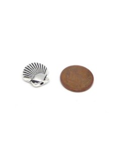 Lot de 5 perles en métal argenté coquilles Saint Jacques 13,2mm 2