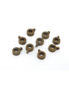 20 bélières en métal de couleur bronze pour cordon de 2,5mm