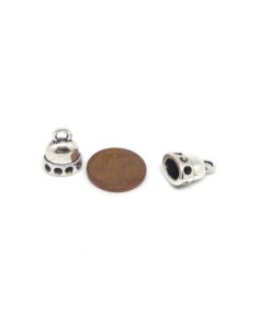 20 Embouts pour cordon calotte 7,4mm x 4,8mm en métal... 2