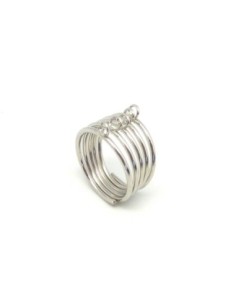 R-Support bague multi rangs avec 5 anneaux en métal argenté