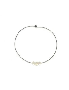 Collier tour de cou rigide en métal anthracite