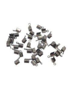 Embout serre fil en métal de couleur gris mat 3,5mm x 8mm pour cordon cuir 1,5mm
