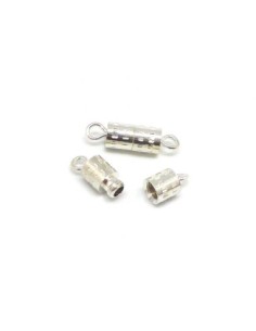 Fermoir à vis 4mm en métal de couleur argenté brillant blanc