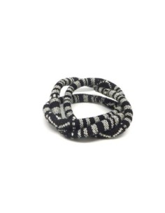 cordon ethnique tissé noir et blanc pour création DIY