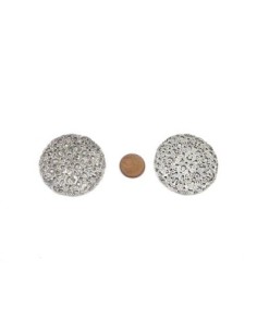 Grand Pendentif estampe filigrane rosace 42,4mm en métal argenté 2