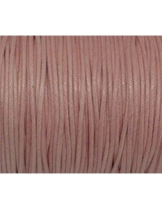 5m Cordon coton ciré 1,5mm de couleur rose pâle, rose...