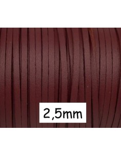 Lanière cuir synthétique rouge grenat 2,5mm pas cher