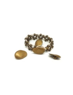 2 Embouts de finition fermoir cuir pastille, galet en...