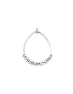 Connecteur losange métal argenté pour boucles d'oreilles