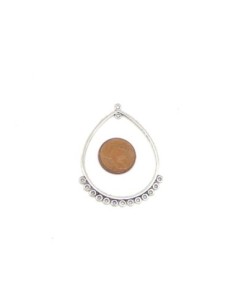 Connecteur losange métal argenté pour boucles d'oreilles 2