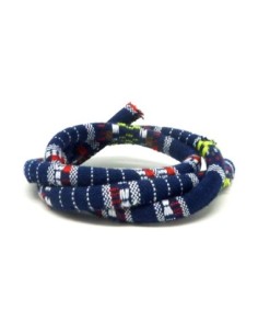 Cordon ethnique 6mm multicolore dominante bleu marine