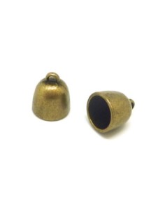 4 Embouts rond pour cordon 11-12mm en métal de couleur bronze lisse